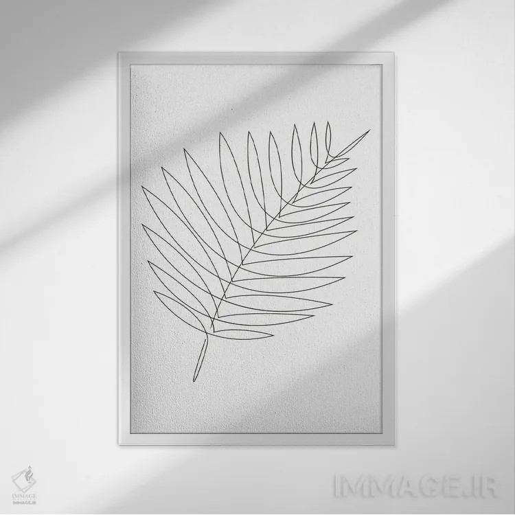 تابلو تکخطی گرمسیری اثر ادیلوم - نمای قابدار سفید