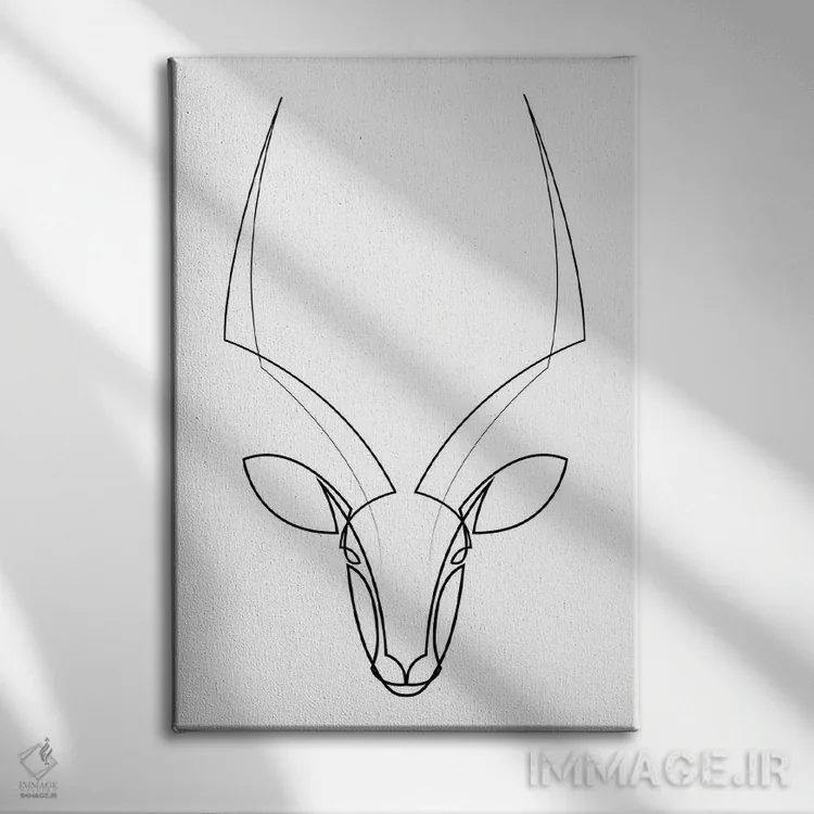 تابلو آهو تکخطی اثر ادیلوم - نمای روبهرو روی دیوار