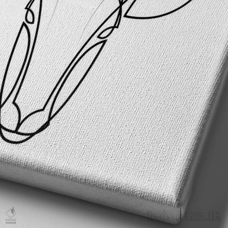 تابلو آهو تکخطی اثر ادیلوم - نمای نزدیک بافت بوم