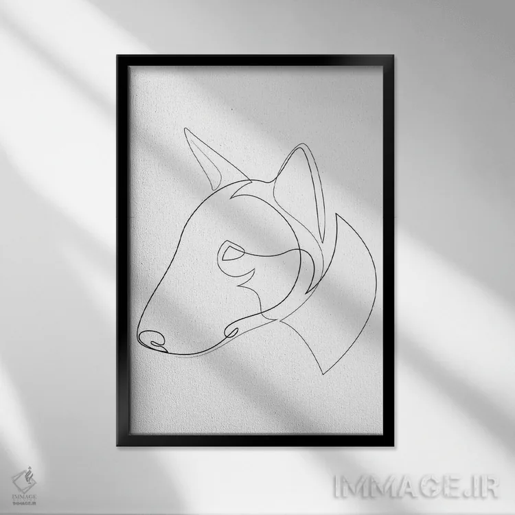 تابلو بول تریر (نژاد سگ) اثر ادیلوم - نمای قابدار مشکی