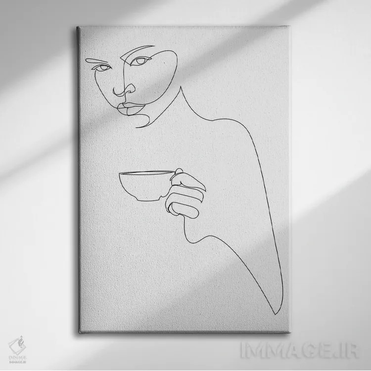 تابلو دختر قهوهای اثر ادیلوم - نمای روبهرو روی دیوار