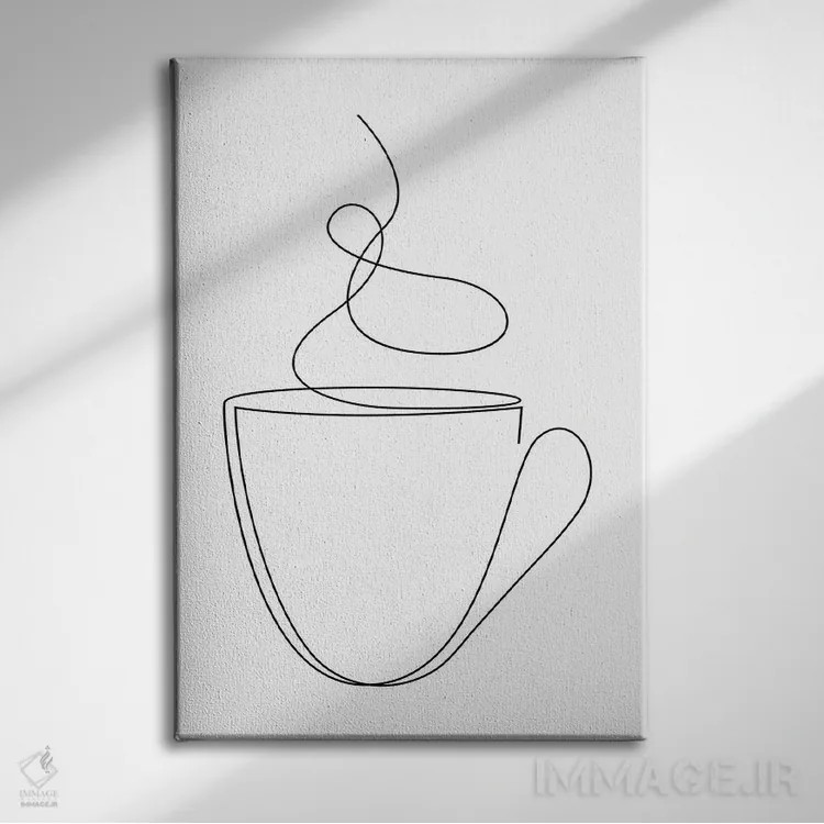 تابلو فنجان قهوه یا چای اثر ادیلوم - نمای روبهرو روی دیوار