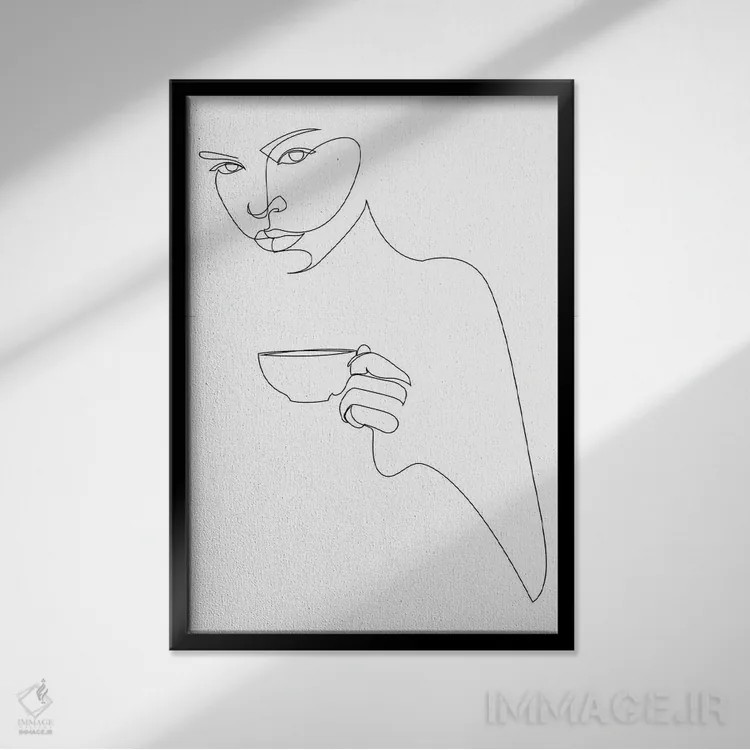 تابلو دختر قهوهای اثر ادیلوم - نمای قابدار مشکی