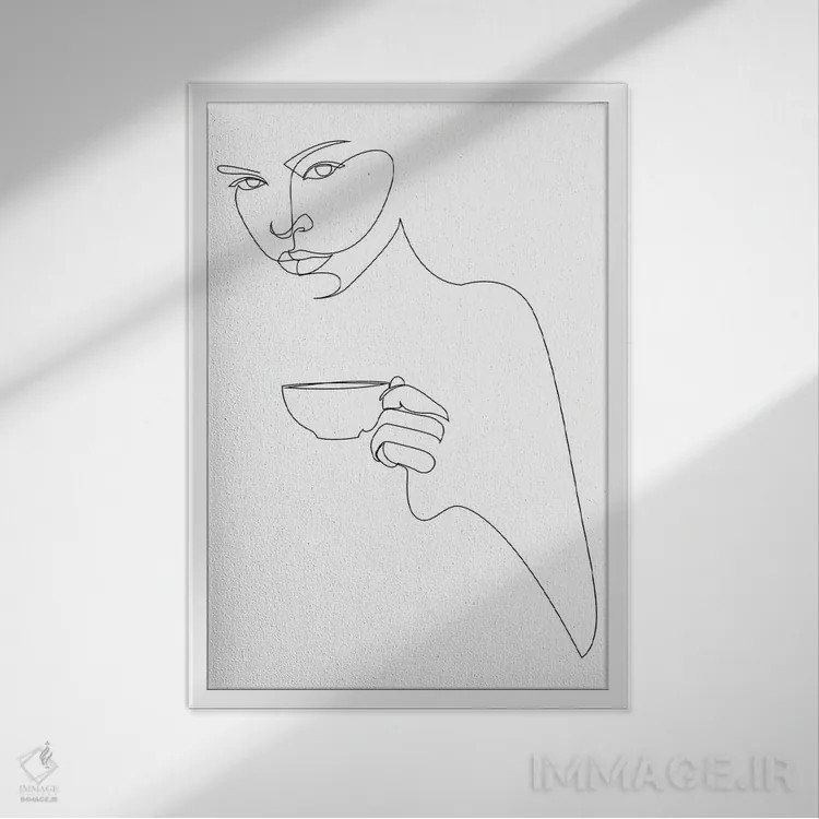 تابلو دختر قهوهای اثر ادیلوم - نمای قابدار سفید