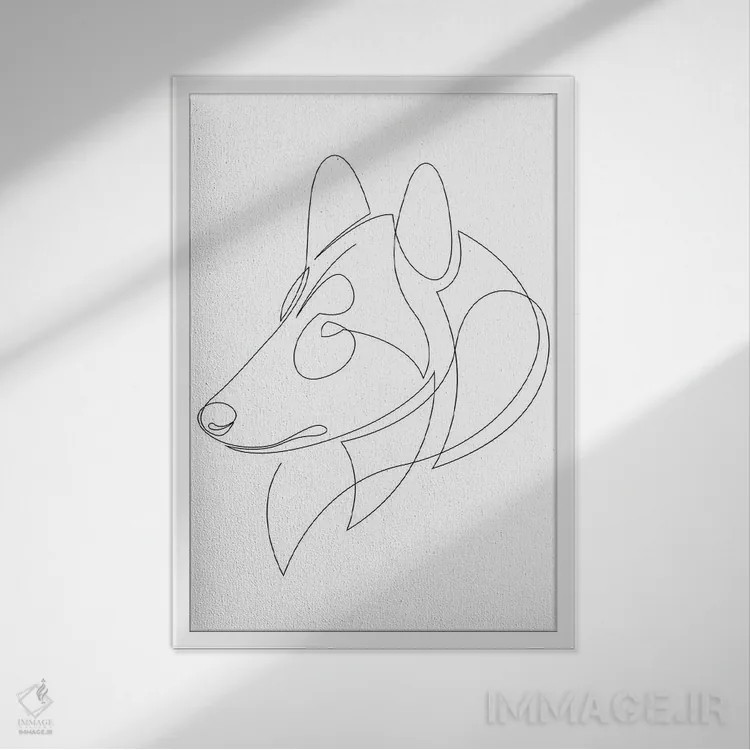 تابلو کالی (سگ) اثر ادیلوم - نمای قابدار سفید