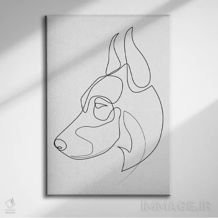 تابلو دوبرمن پینچر (سگ) اثر ادیلوم - نمای روبهرو روی دیوار
