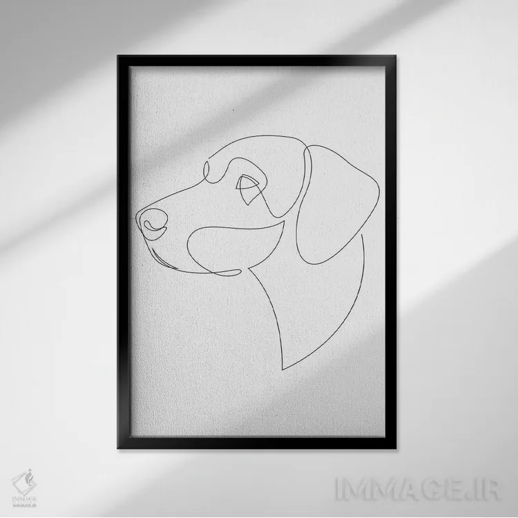 تابلو دویچ کورزها (سگ شکاری آلمانی) اثر ادیلوم - نمای قابدار مشکی