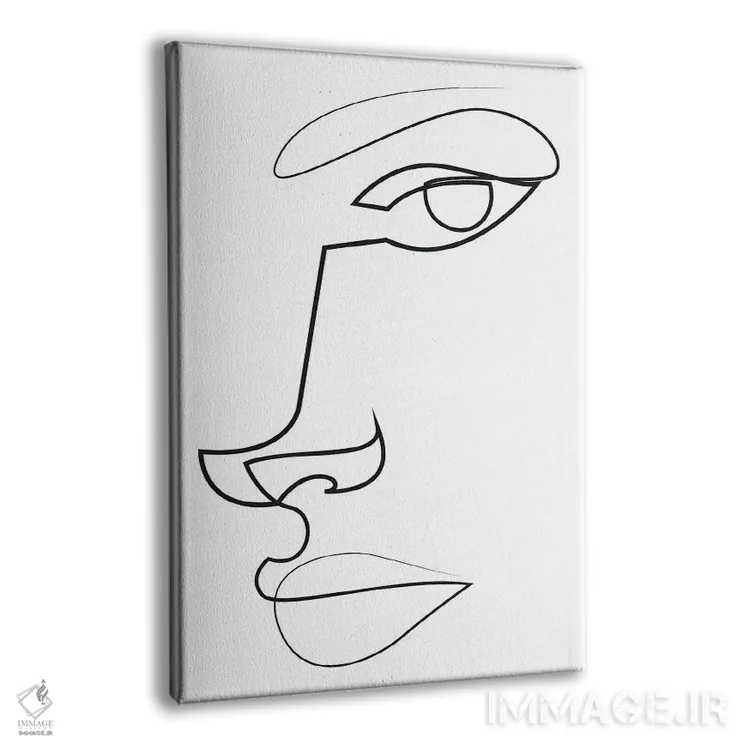 تابلو چهرهٔ خطی انتزاعی اثر ادیلوم - نمای پرسپکتیو محصول