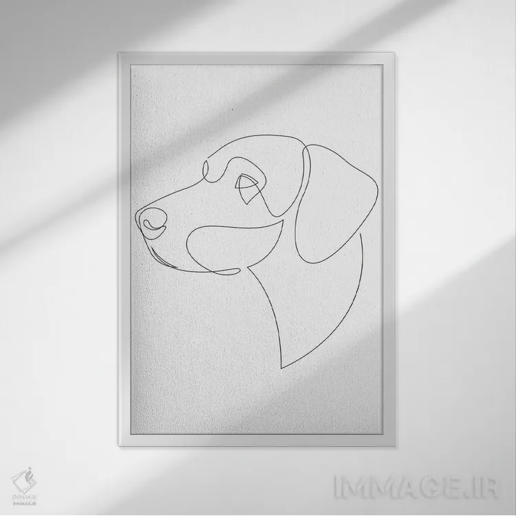 تابلو دویچ کورزها (سگ شکاری آلمانی) اثر ادیلوم - نمای قابدار سفید