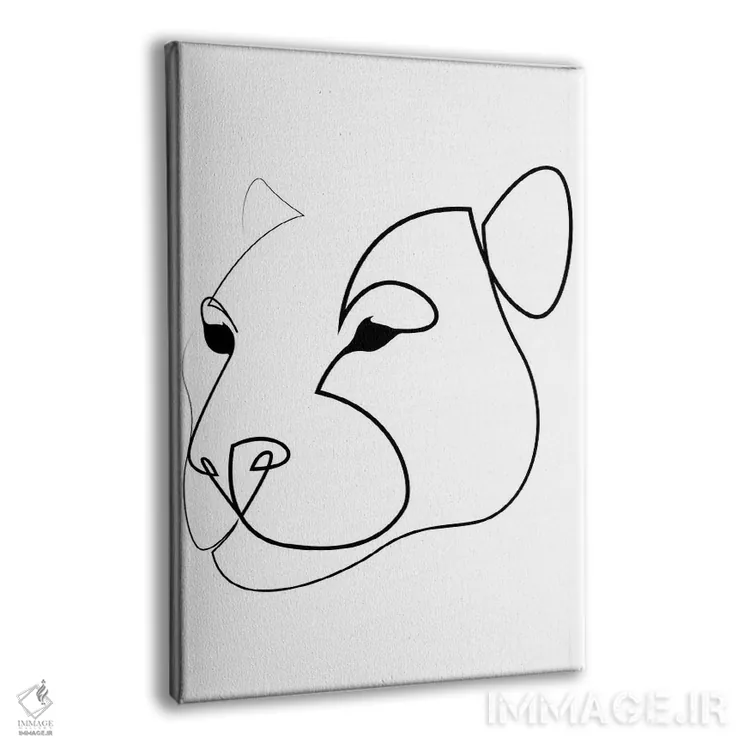 تابلو پلنگ یکخطی اثر ادیلوم - نمای پرسپکتیو محصول