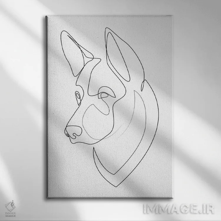 تابلو ژرمن شپرد (سگ) اثر ادیلوم - نمای روبهرو روی دیوار