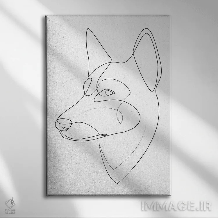 تابلو ژرمن شپرد II (سگ) اثر ادیلوم - نمای روبهرو روی دیوار