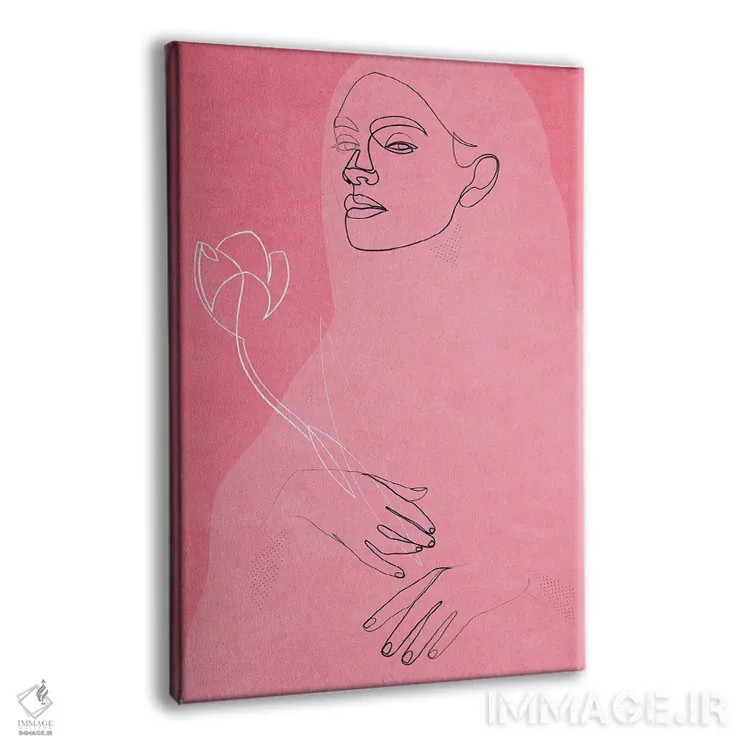 تابلو دختر با گل اثر ادیلوم - نمای پرسپکتیو محصول