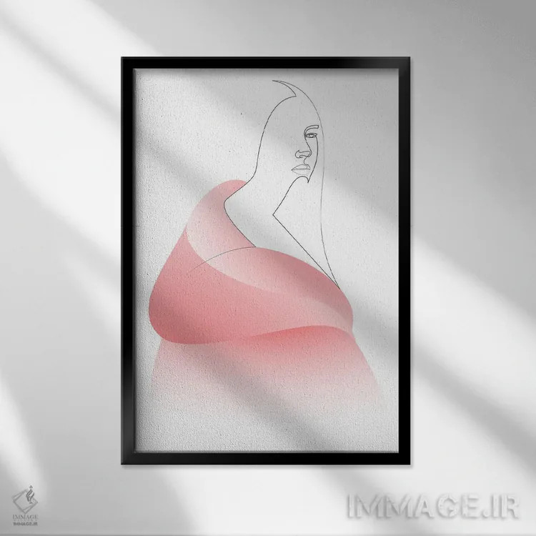 تابلو پردهٔ گلدار اثر ادیلوم - نمای قابدار مشکی