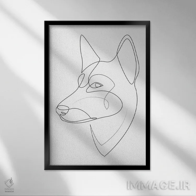 تابلو ژرمن شپرد II (سگ) اثر ادیلوم - نمای قابدار مشکی