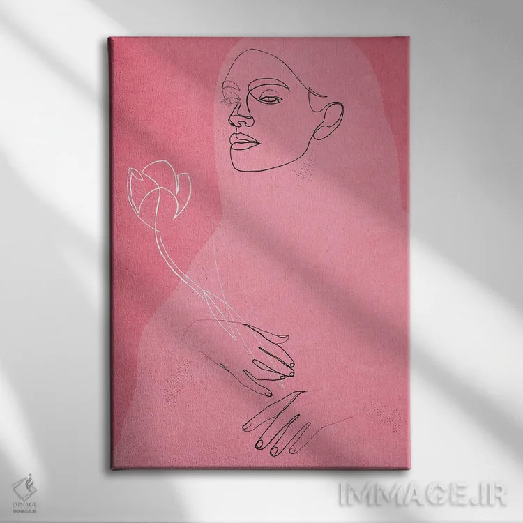 تابلو دختر با گل اثر ادیلوم - نمای روبهرو روی دیوار