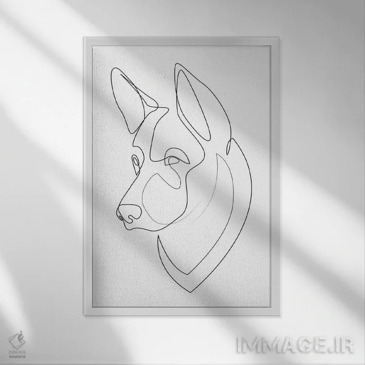 تابلو ژرمن شپرد (سگ) اثر ادیلوم - نمای قابدار سفید