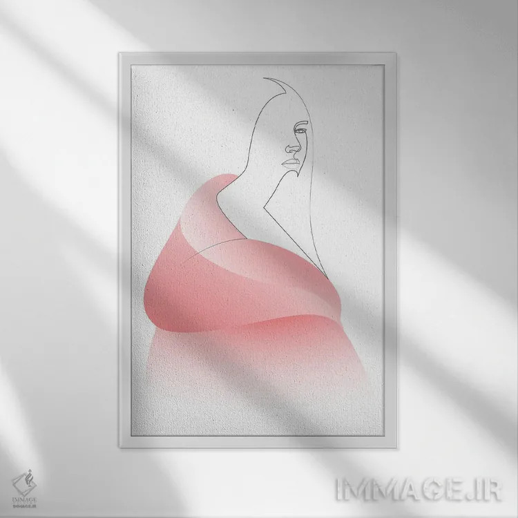 تابلو پردهٔ گلدار اثر ادیلوم - نمای قابدار سفید