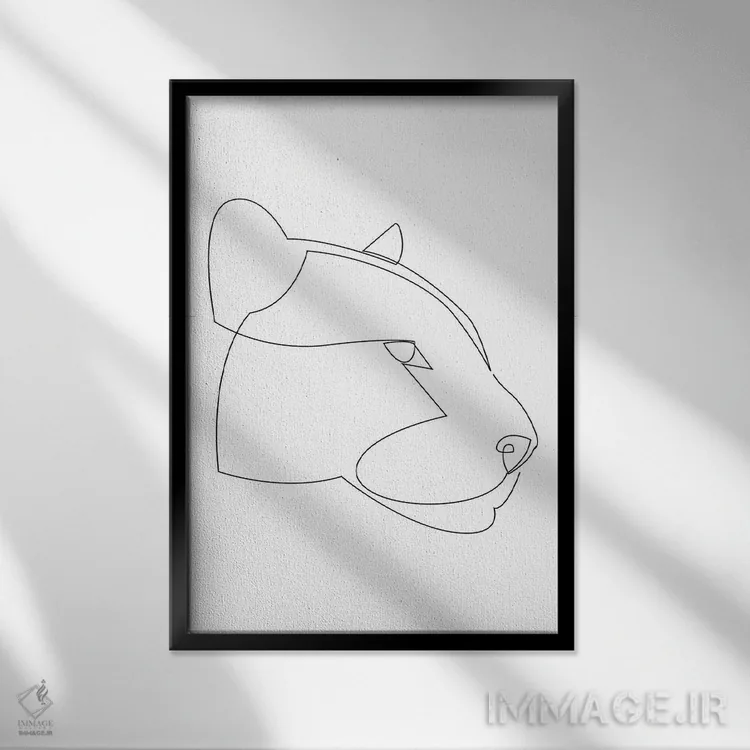 تابلو جاگوار (گربهسان) اثر ادیلوم - نمای قابدار مشکی