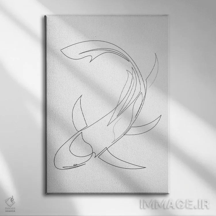 تابلو کوی (ماهی ژاپنی) اثر ادیلوم - نمای روبهرو روی دیوار