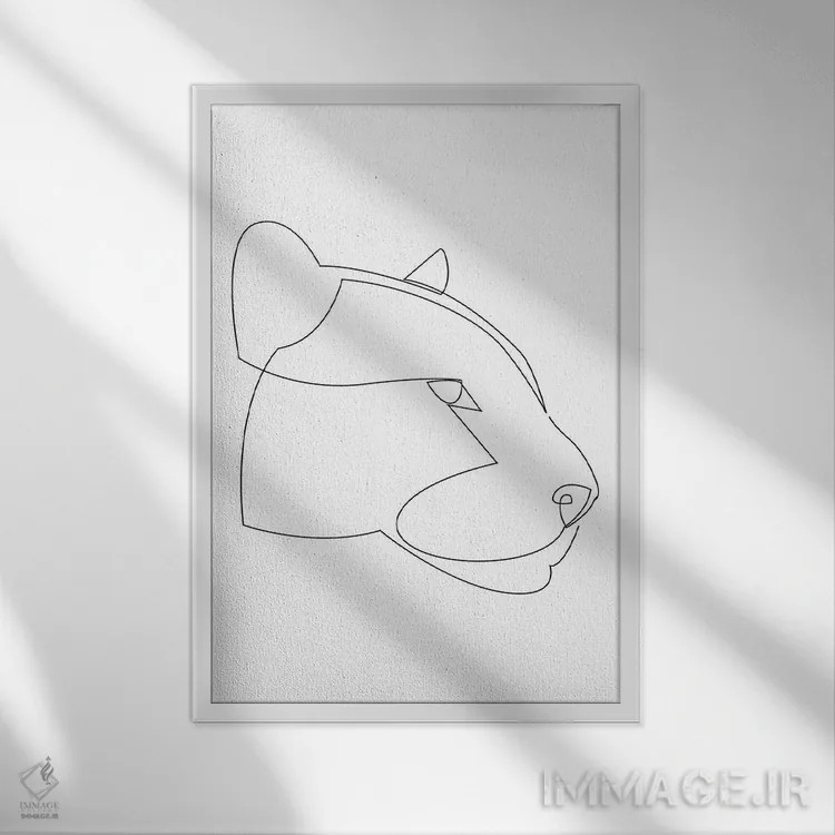 تابلو جاگوار (گربهسان) اثر ادیلوم - نمای قابدار سفید