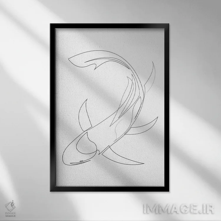 تابلو کوی (ماهی ژاپنی) اثر ادیلوم - نمای قابدار مشکی