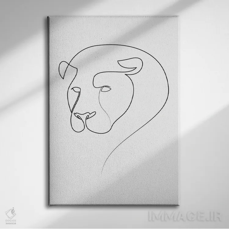 تابلو شیر خطی اثر ادیلوم - نمای روبهرو روی دیوار