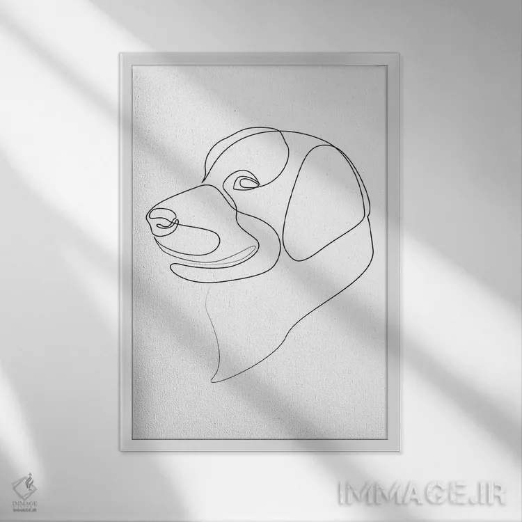 تابلو لبرادور رتریور II (سگ) اثر ادیلوم - نمای قابدار سفید