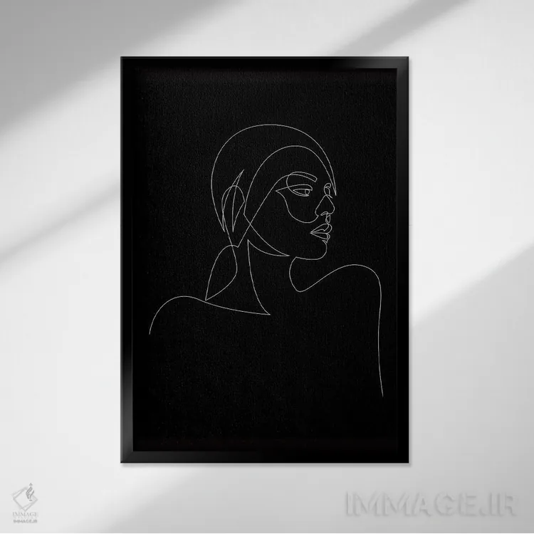 تابلو سیاه خطی اثر ادیلوم - نمای قابدار مشکی