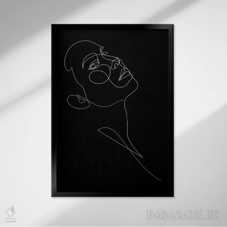 تابلو چهرهٔ خطی اثر ادیلوم - نمای قابدار مشکی