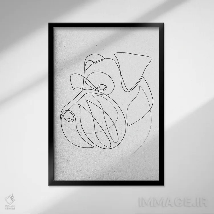 تابلو میتلشنوزر (سگ) اثر ادیلوم - نمای قابدار مشکی