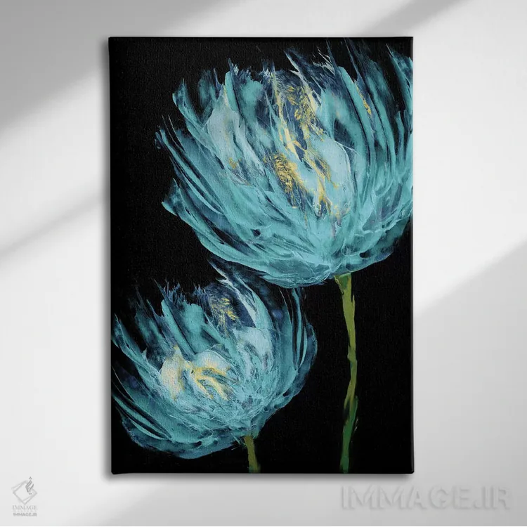 تابلو لالههای آبی II اثر ونسا آستین - نمای روبهرو روی دیوار