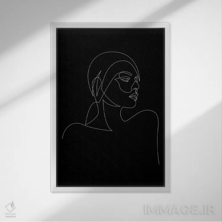 تابلو سیاه خطی اثر ادیلوم - نمای قابدار سفید
