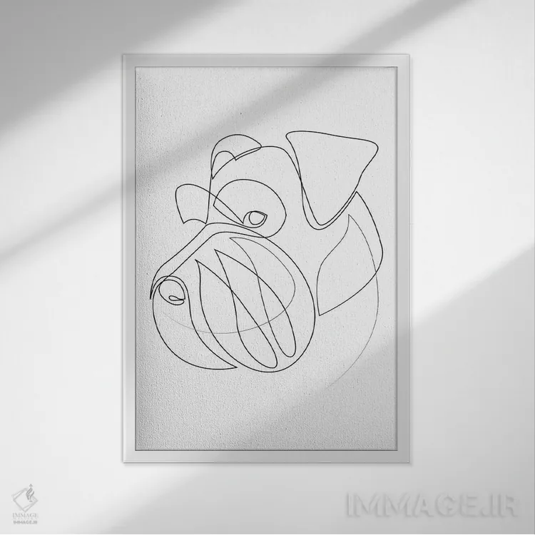 تابلو میتلشنوزر (سگ) اثر ادیلوم - نمای قابدار سفید