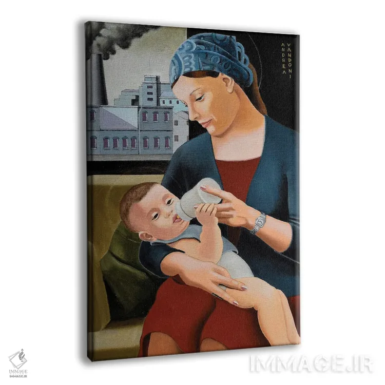 تابلو مادر مقدس شیرده به کودک (ایتالیایی) اثر آندریا واندونی - نمای پرسپکتیو محصول