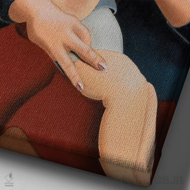 تابلو مادر مقدس شیرده به کودک (ایتالیایی) اثر آندریا واندونی - نمای نزدیک بافت بوم