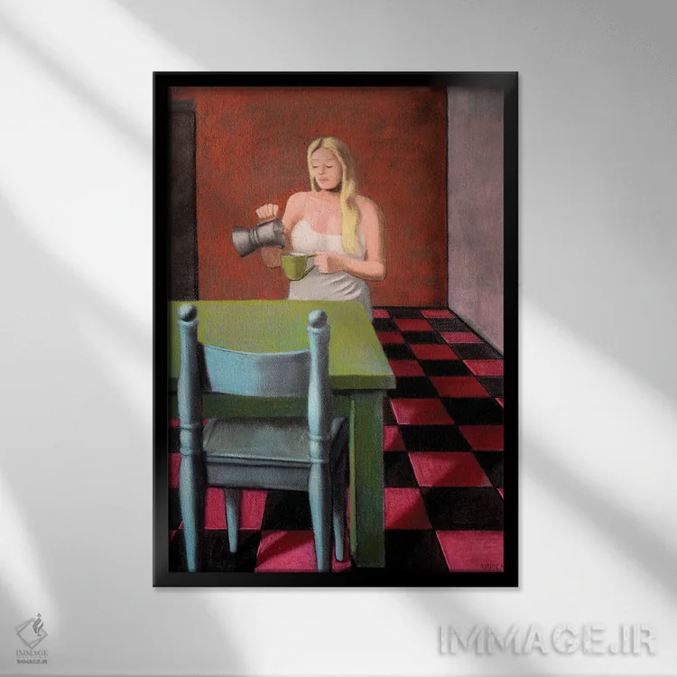 تابلو صبح اثر آندریا واندونی - نمای قابدار مشکی