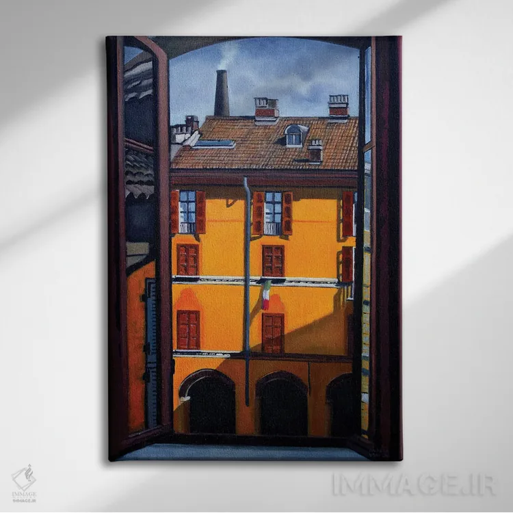 تابلو پنجرهها اثر آندریا واندونی - نمای روبهرو روی دیوار