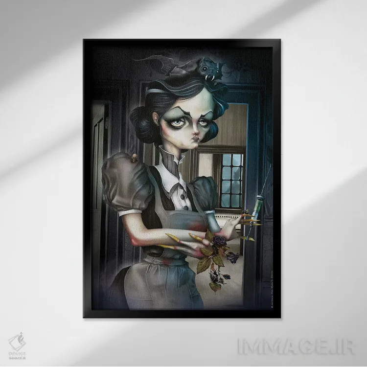 تابلو آنتونی، انگشتان طلایی اثر آنتنور ون خان - نمای قابدار مشکی