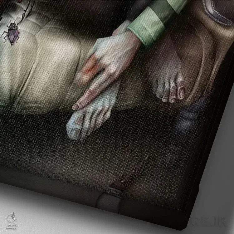 تابلو تِیت لنگدن (نام خاص) اثر آنتنور ون خان - نمای نزدیک بافت بوم