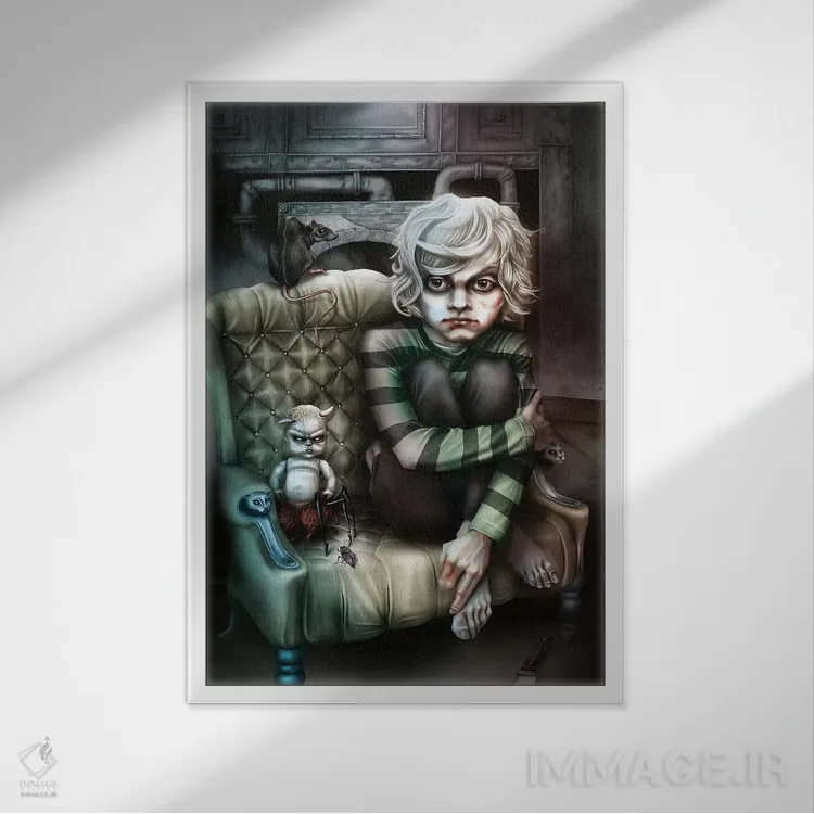 تابلو تِیت لنگدن (نام خاص) اثر آنتنور ون خان - نمای قابدار سفید