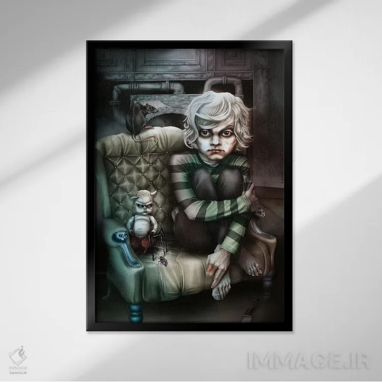 تابلو تِیت لنگدن (نام خاص) اثر آنتنور ون خان - نمای قابدار مشکی