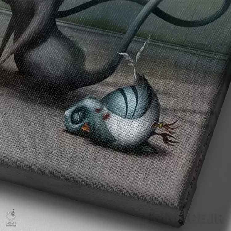 تابلو یپسو زیبا و بیاحساس اثر آنتنور ون خان - نمای نزدیک بافت بوم