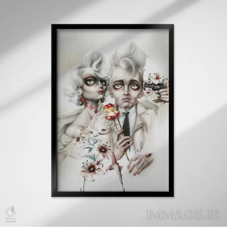 تابلو رولت روسی (بازی) اثر آنتنور ون خان - نمای قابدار مشکی