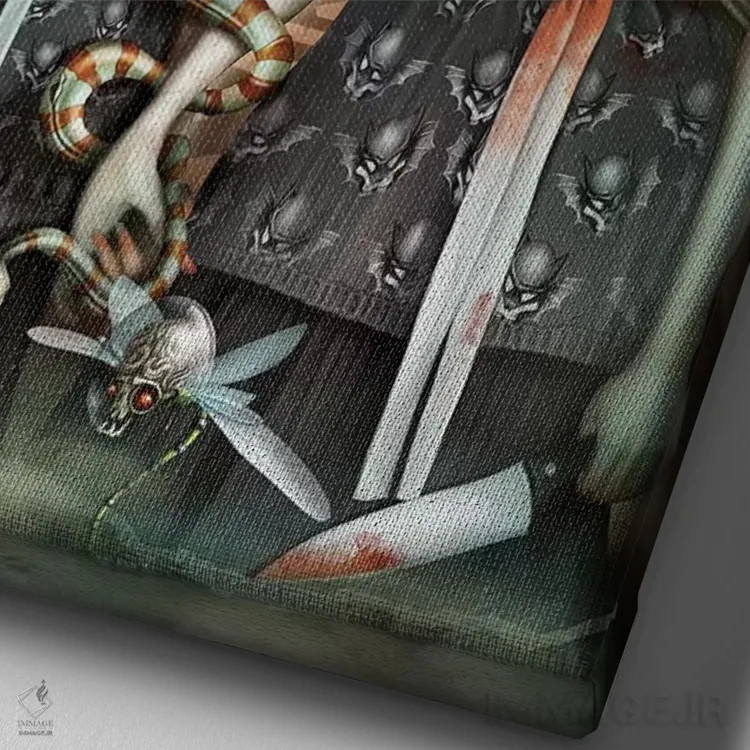 تابلو تیغ یا زهر اثر آنتنور ون خان - نمای نزدیک بافت بوم
