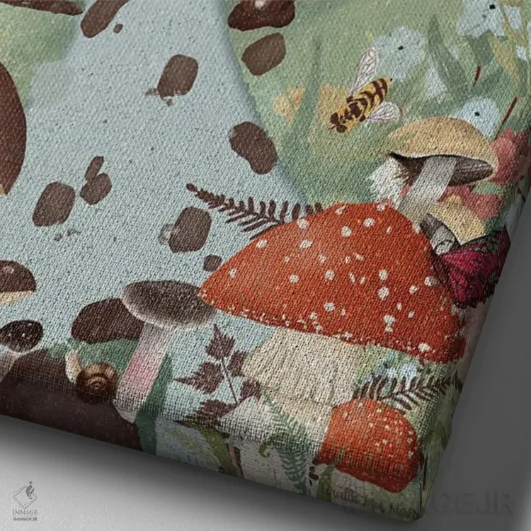 تابلو قدمزنی در جنگل I اثر آرویللا مورِت - نمای نزدیک بافت بوم