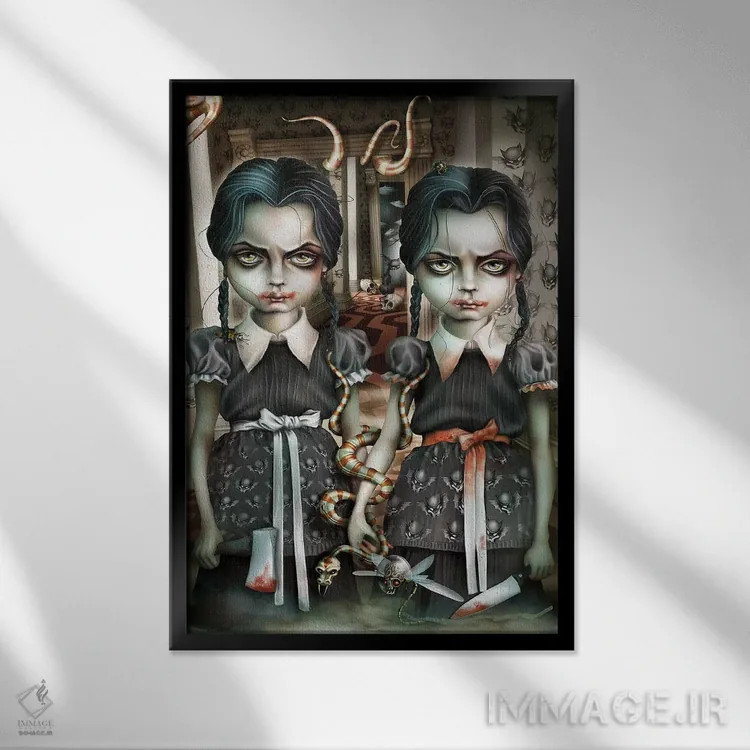 تابلو تیغ یا زهر اثر آنتنور ون خان - نمای قابدار مشکی