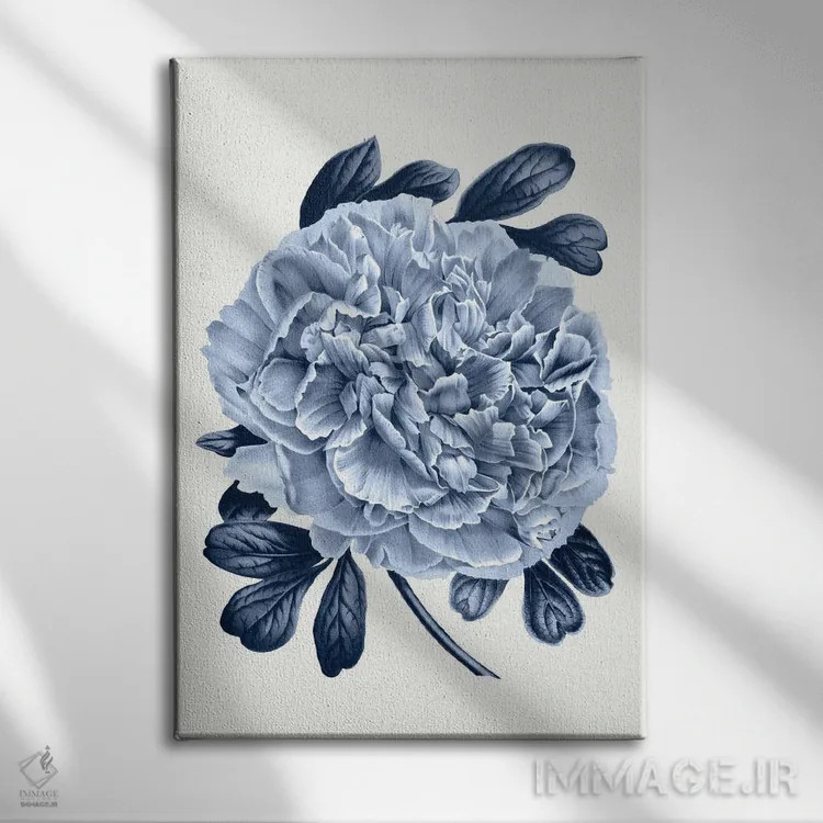 تابلو گیاهشناسی آبی قدیمی V اثر امیلی وینتیج کو (برند/استودیو) - نمای روبهرو روی دیوار