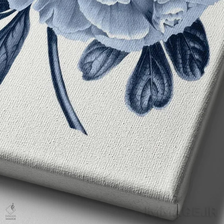 تابلو گیاهشناسی آبی قدیمی V اثر امیلی وینتیج کو (برند/استودیو) - نمای نزدیک بافت بوم