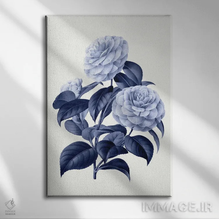 تابلو گیاهشناسی آبی قدیمی X اثر امیلی وینتیج کو (برند/استودیو) - نمای روبهرو روی دیوار